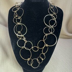 Elegant Gold Circle Link Necklace